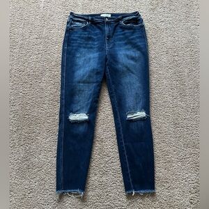Flying Monkey Dark Blue Distressed Skinny Jeans